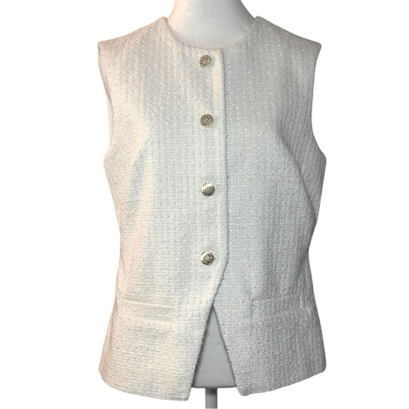 Nanette Lepore White Sleeveless Blouse MSRP $108.00 - Picture 1 of 5